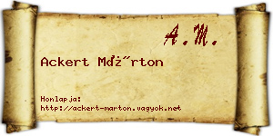 Ackert Márton névjegykártya