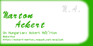 marton ackert business card